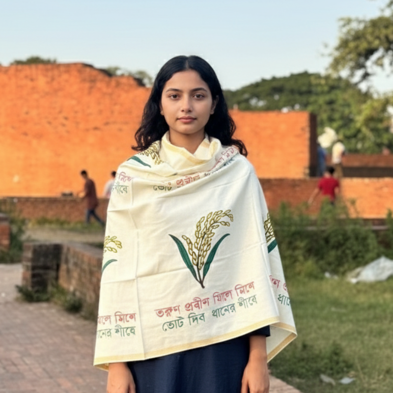 ধানের শীষের চাদর - অফ হোয়াইট কালার